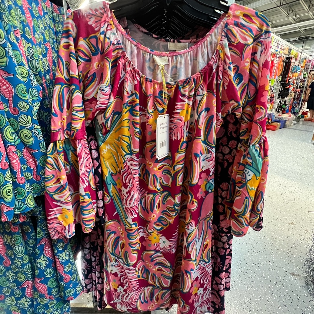 Simply southern tunic in print leaves